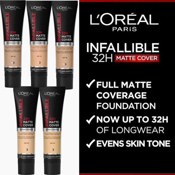 Loreal Infallible 32H Matte Cover Foundation Assorted